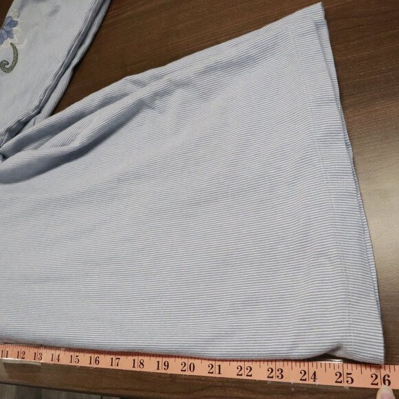 J. Jill Embroidered Top Women L Blue Boho Cottagecore Grannycore Hippie Coastal - Picture 10 of 14